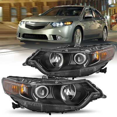 USED For 2009 2010 2011 2012 2013 2014 Acura TSX Xenon HID Black Headlights
