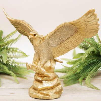 Maisonica funkelnder Goldadler Figur Ornament 29,5 cm
