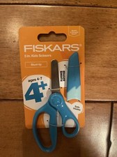 Pick 2 Fiskars Kids Scissors 5" w/2" Blade Red Pointed or Turquoise Blunt B9 
