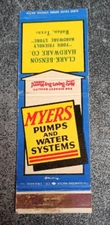 vtg matchbook MATCHCOVER  Myers Water Pumps Clark Benson Hardware Rotan TX TEXAS