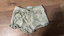 RSQ Denim Shorts Women's 26 Drab Green Vintage High Rise Distressed