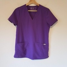 Figs Casma Three Pocket Scrub Top Purple Technical Collection Women's XS FW1100