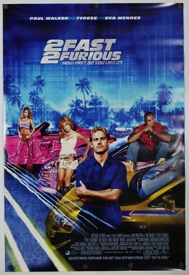 2 Fast 2 Furious - original DS movie poster - 27x40 D/S INTL B 2003 Final MINT