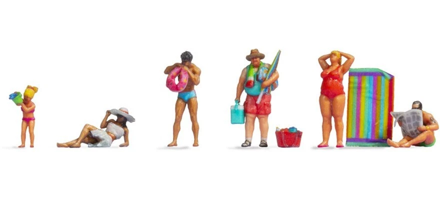 NEW ! Z scale Noch Figures 44530 SWIMMERS / BATHERS / SUNBATHERS - Image 2 of 2