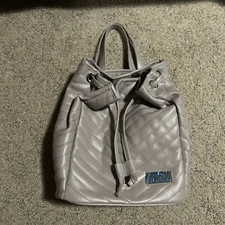 bella russo backpack Mini Faux Leather Gray Clean New