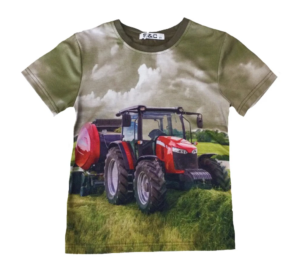 Jungen T-Shirt Traktor Trecker Fotodruck Farmer Landwirt H-113 - Bild 1 von 1