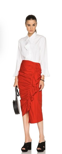 Isa Arfen Relaxed Founce Top White UK12
