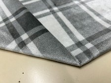 CHECK VELVET printed FABRIC UPHOLSTERY MATERIAL  140 CMS WIDE BY NEXT  silver