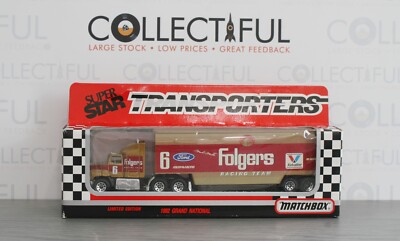 MATCHBOX - SUPER STAR TRANSPORTERS - FORD AEROMAX - FOLGERS - 1992 - BOXED 
