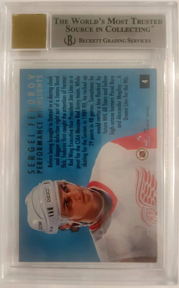 Fleer Ultra Sergei Fedorov #4au 1994-95 automático BGS 8,5 automático 9 Foto 2 de 2