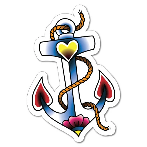 Anchor Rope Sticker Tattoo Art Sailor #6957LS