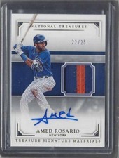 AMED ROSARIO 2017 NATIONAL TREASURES GOLD 2 COLOR PROSPECT PATCH AUTO #D 22/25