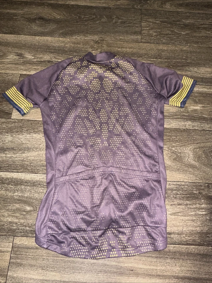 Camiseta deportiva de ciclismo Odlo para mujer pequeña púrpura amarilla #TT Foto 4 de 4