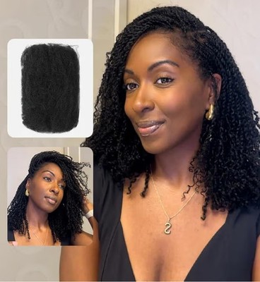 Queen Virgin Remy QVR 10in Afro Kinky Bulk Human Hair 50g Natural Black 