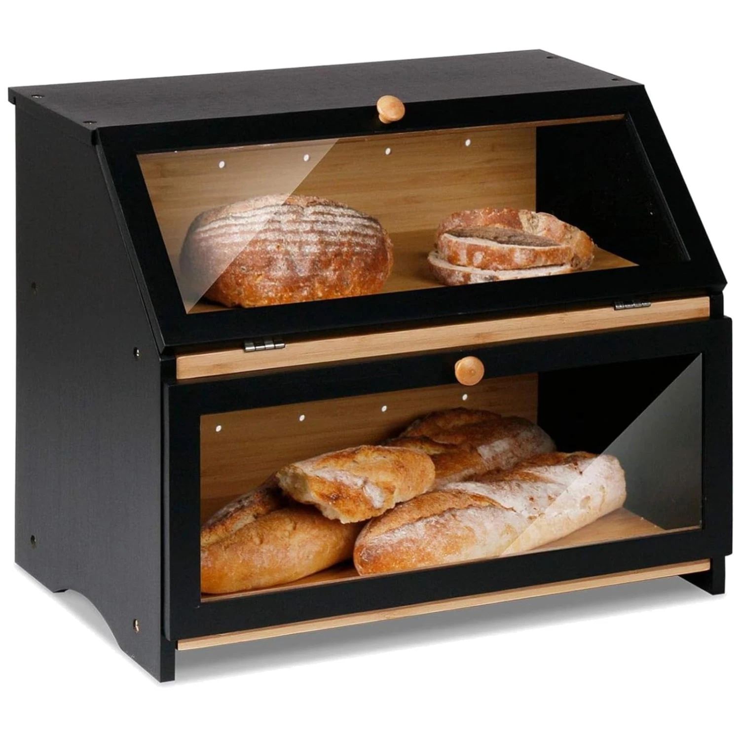 Black Bread Storage Container - 2 Tier