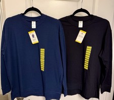 2 Members Mark Ladies Size Medium Crewneck French Terry Sweatshirts