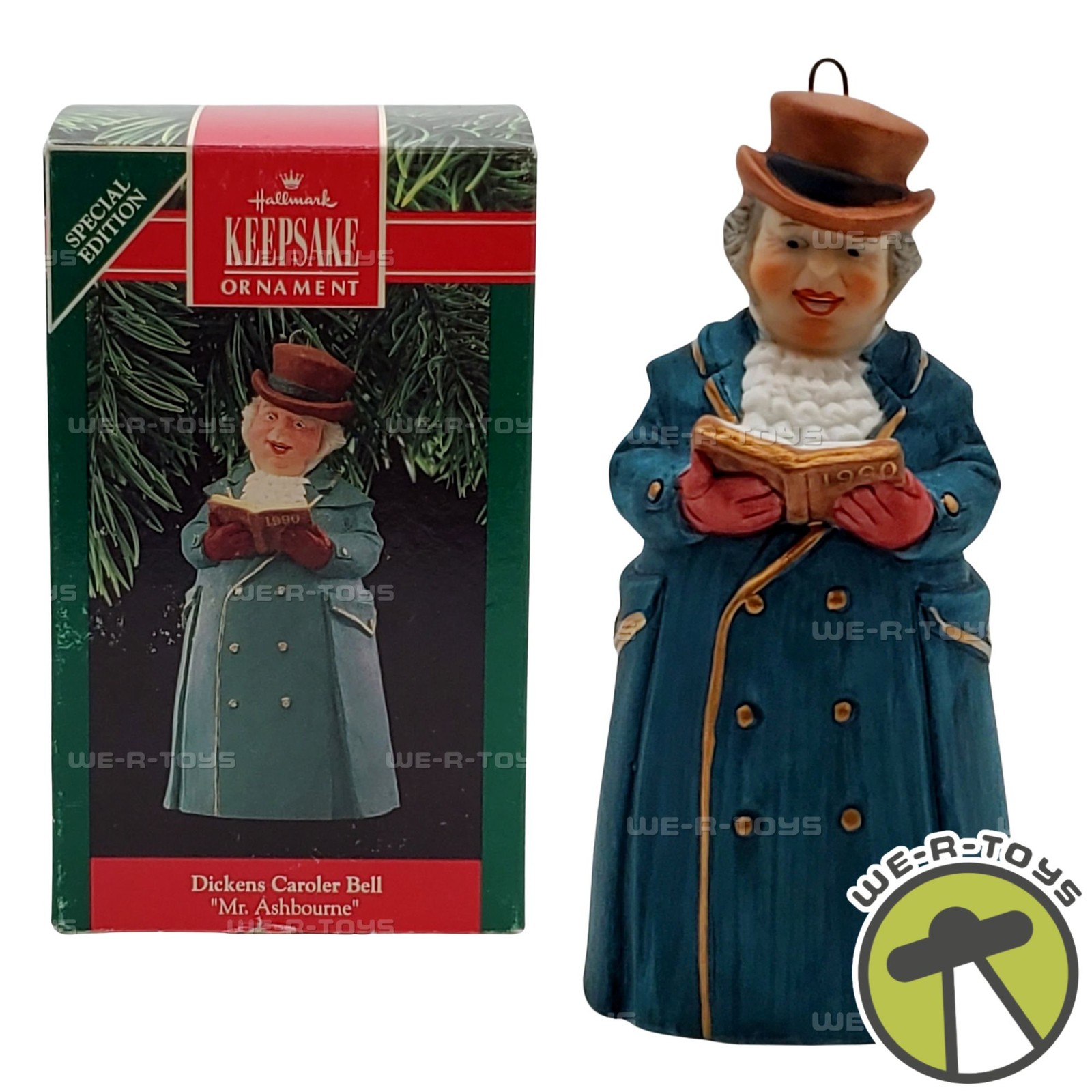 Hallmark Keepsake 1990 Dickens Caroler Bell Mrs. Ashbourne Christmas Ornament