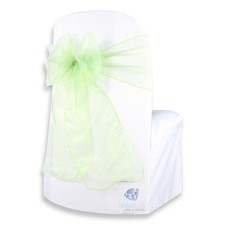 150 pcs Organza Chair Cover Bow Sash 108"x8" - Sage Green - Wedding Party vs