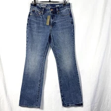 J Crew Jeans Women's Petite Sz 25P Full Length Demi Boot Mid Rise Med Wash BL617