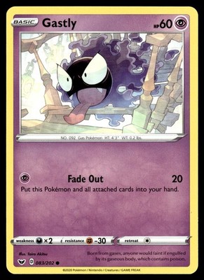 Gastly 083/202 Common Sword & Shield NM Pokemon Karte Englisch