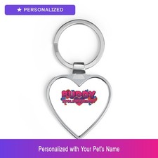 Custom Dog Pet Lover Keychain Personalized Name Heart Shaped Dog Easter Gift