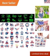 288 Patriotic Temporary Tattoos with Glow Effect - Celebrate Independence Day