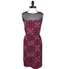 ASOS CURVE Plus Size 18W A-Line Dress Black Red Floral Sleeveless Knee Length