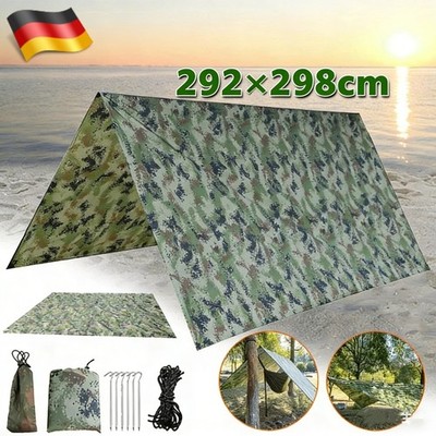 Tarp Zelt-Plane 3x3m Wasserdicht, Camping Sonnensegel Sonnenschutz UV-Schutz