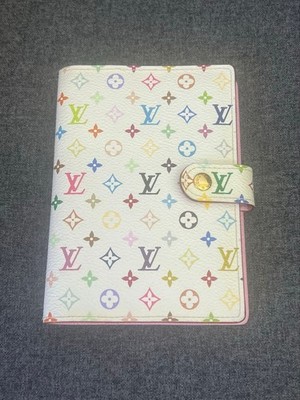 LOUIS VUITTON Multicolor Agenda PM Tagesplaner Hülle Weiß R21074 LV Auth