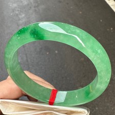 Certified Natural Grade AAA Ice Green Burmese Jade jadeite bracelet bangle 58MM
