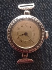 Ancienne Montre de Femme Argent Massif Niellé Poinçons Ne Fonctionne Pas 1910