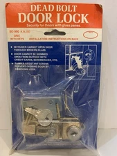 VINTAGE Dead Bolt Door Lock With Keys Security For Doors With Glass Panes New