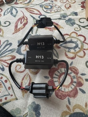 2X H13 9008 LED Headlight Kit Canbus Decoder Anti-Flicker Resistor Relay Adapter