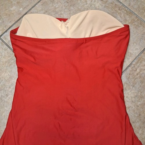 J CREW One Piece Swimsuit Womens LT-14 Large Tall Ruched Strapless Bathing Suit - Picture 7 of 14