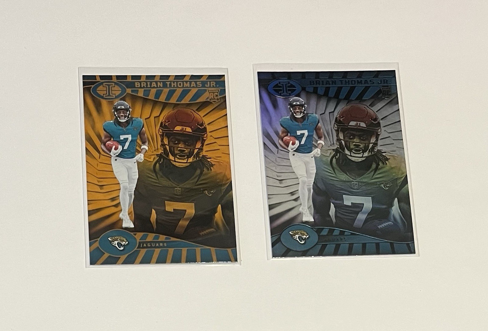 Brian Thomas Jr Rookie 2024 Illusions Orange #41 & Illusions #41 RC Jaguars