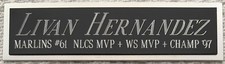 LIVAN HERNANDEZ MARLINS NAMEPLATE AUTOGRAPHED SIGNED BASEBALL-BAT-JERSEY-PHOTO