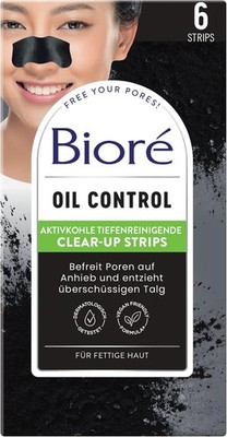 Biore 6 Tiefenreinigende Aktivkohle Clear-Up-Strips - 1 X 6 Nasenstrips -