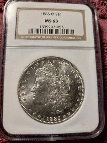 1885-O New Orleans Morgan Silver Dollar/NGC MS 63