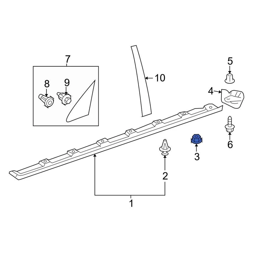 For Toyota Tundra 2001-2006 Toyota 9046710162 Fender Molding Retainer Foto 3 de 4