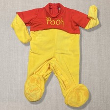 Disney Winnie the Pooh Baby Costume Plush Footed Jumpsuit 0  6M Yellow Red