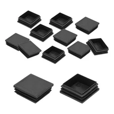 2.4"x2.4" Plastic Tubing End Caps, 10Pcs Square Hole Plug Insert, Black