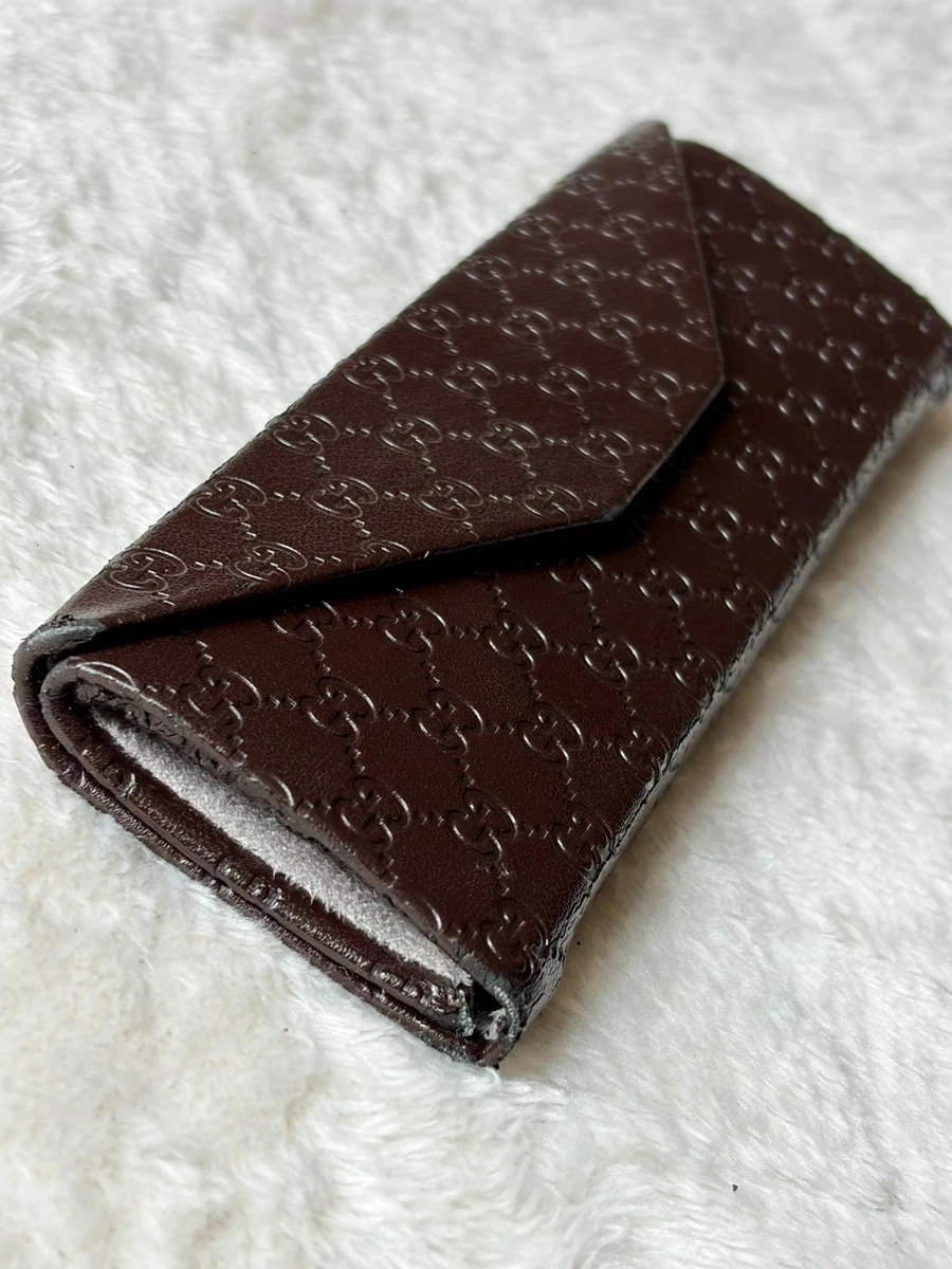 Gucci Brown Monogram Guccissima Leather Folding Eyeglass Sunglasses Case Brown‎ Gucci Brown Monogram Guccissima Leather Folding Eyeglass  main image 2
