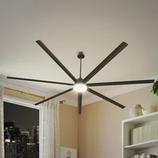 Uforic 96 inch Industrial Ceiling Fan with Lights and Remote Control – Quiet, Hi
