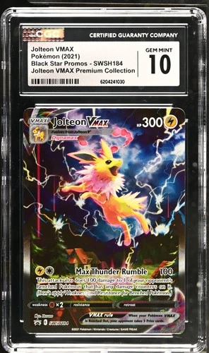 Pokemon Jolteon VMAX SWSH184 Ultra Rare Black Star Promo - CGC 10