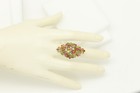 Brilliant Tourmaline Cluster Ring Natura Stones Sterling Silver Plated with Gold — photo 6