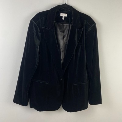 Sofia Jeans by Sofia Vergara Velvet Blazer Jacket Size XXXL (22) Black