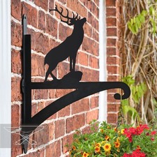 Steel Stag Hanging Basket Bracket in Black