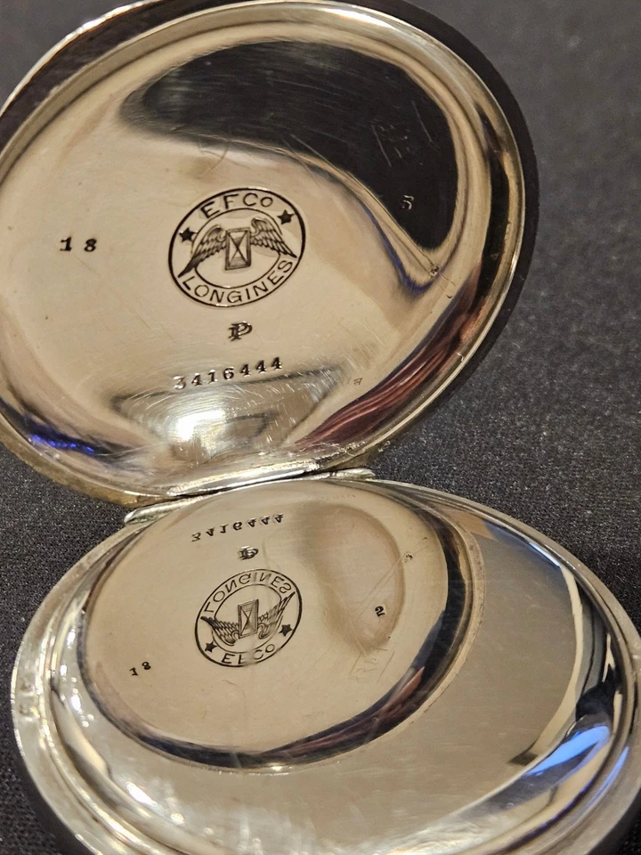 Reloj de bolsillo Longines EFCo 1918 50 mm esfera esmaltada 15J 24 horas Primera Guerra Mundial era 3416444 coincide Foto 3 de 4