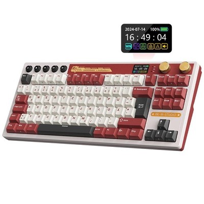 RK Royal Kludge M87   Mechanische Gaming-Tastatur Kabellos Display & Beleuchtung