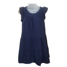 2°seven Women’s Dark Blue Tiered Short Sleeve Style Dress Size S BG25